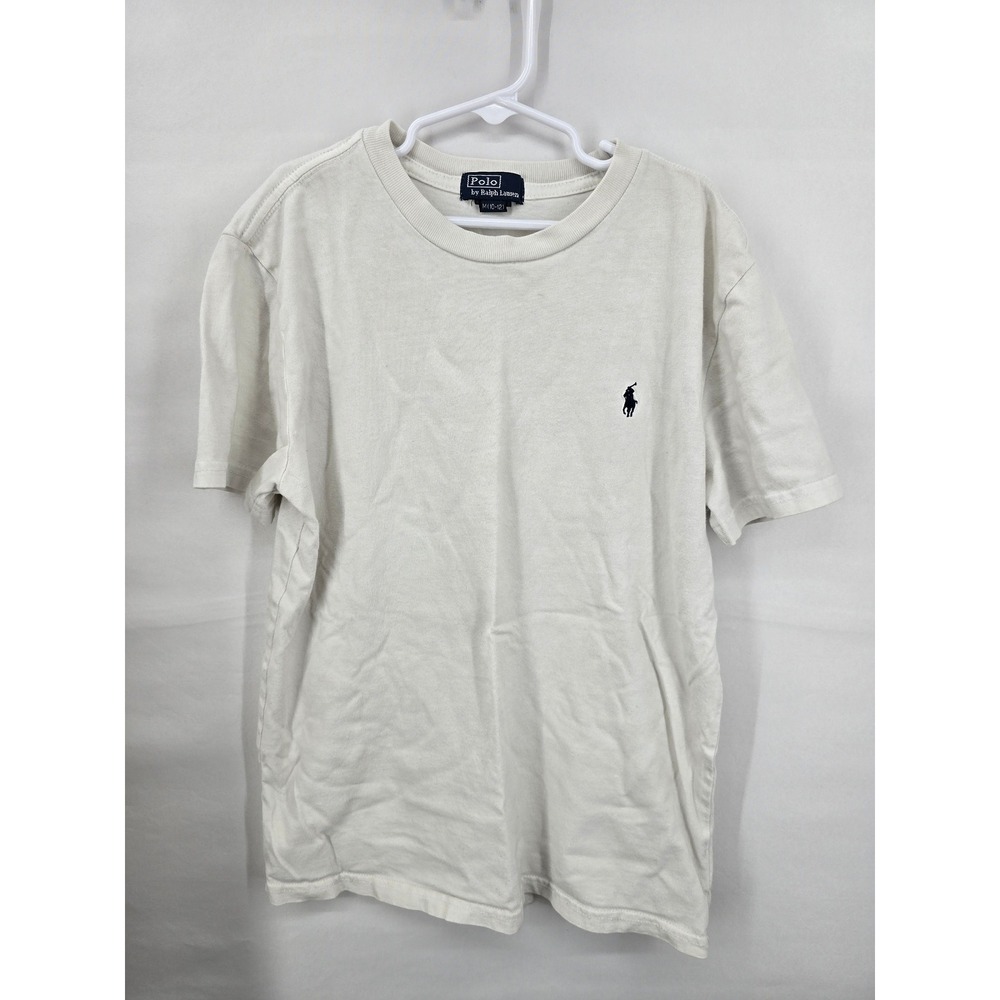 Polo Ralph Lauren Mens Cream Off White Short Sleeve Pony Logo T-Shirt M 10-12